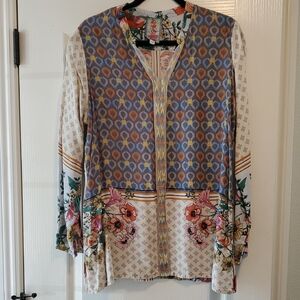 Johnny Was Floral and Abstract Blouse